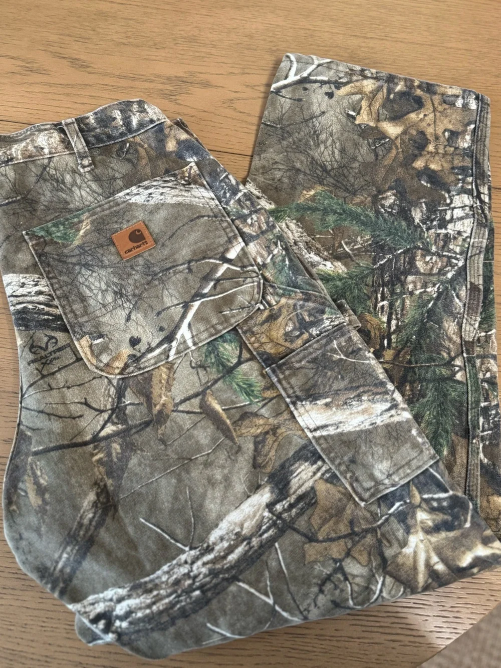Vintage Carhartt Realtree Camo Work Pants Size 32x29 Hunting Utility Carpenter - Picture 1 of 6